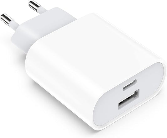 USB C Ladegerät, 20W 2Port USBC Netzteil Adapter Mehrfach für iPhone 16/16 Pro/16 Pro Max/16 Plus/15 14 13 12 11 Pro Max X XS, Samsung, Schnellladegerät Handy Stecker Charger Ladestecker Ladeadapter