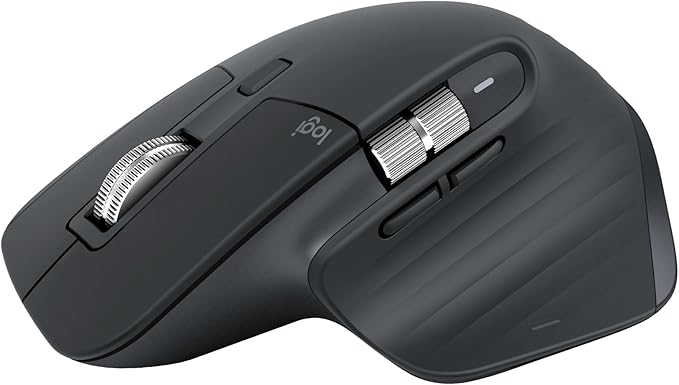 Logitech MX Master 3S – kabellose Performance-Maus mit ultraschnellem Scrollen, ergonomisch, 8K DPI, Glass Tracking, leises Klicken, USB-C, Bluetooth, Windows, Linux, Chrome – Dunkelgrau, 1er Pack