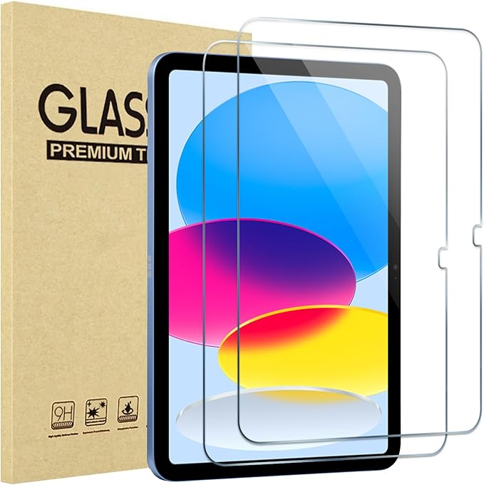 ProCase 2 Stück Schutzfolie für iPad 11 (A16) 11 Zoll/iPad 10. Generation 10,9 Zoll, 9H Gehärtetes Glas für iPad (A16) 11. Gen 2025 / iPad 10. Gen 2022 Screen Protector Folie Schutzglas -Klar