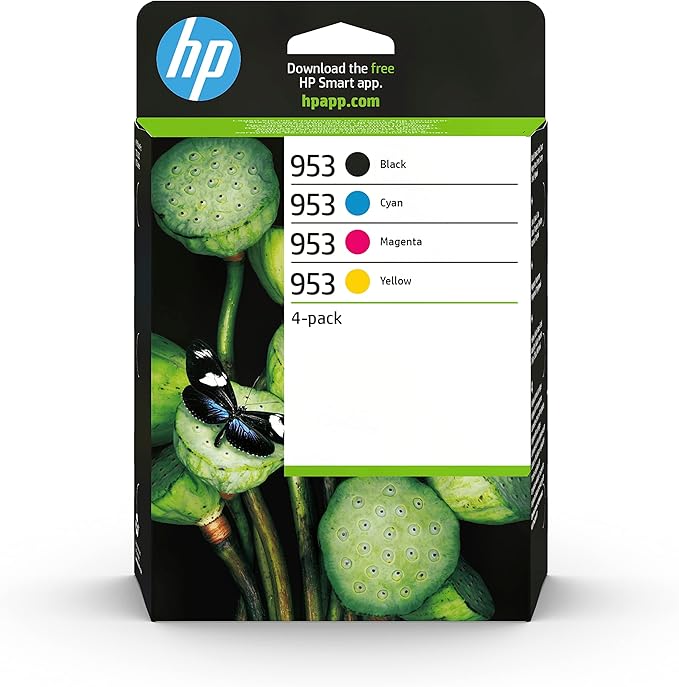 HP 953 (6ZC69AE) Original Druckerpatronen Multipack (1xBlau, 1xRot, 1xGelb, 1xSchwarz) für HP OfficeJet Pro 77xx, 82xx, 87xx