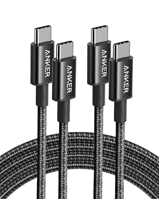 Anker USB C Kabel, [2 Stück 1,8m] 100W Ladekabel USB C, USB C auf USB C Kabel für iPhone 16 15 Serie Samsung Galaxy S24 S23 S22 MacBook Pro Air iPad Pro Air Pixel Switch LG und mehr